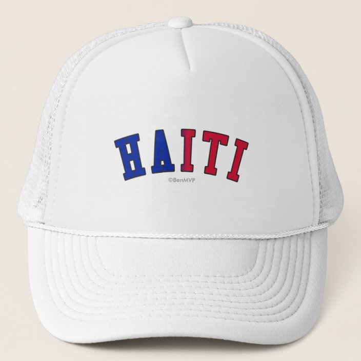 Haiti in National Flag Colors Hat