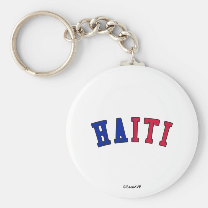 Haiti in National Flag Colors Keychain