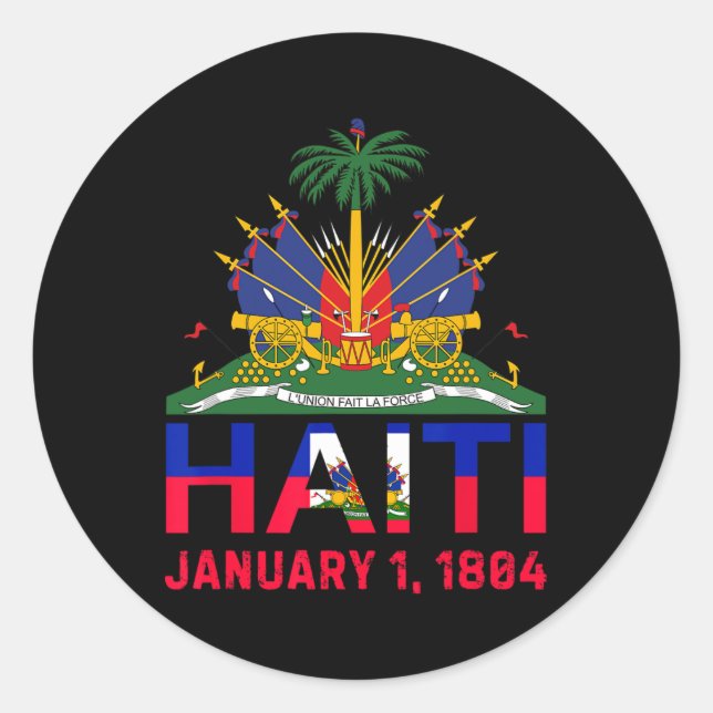 Haiti Island Cute Haiti Date Of Independence  Classic Round Sticker (Front)