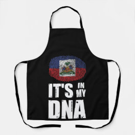 Haiti It's In My DNA Fingerprint Haitian Flag Apron