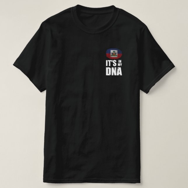 Haiti It's In My DNA Fingerprint Haitian Flag T-Shirt (Design Front)