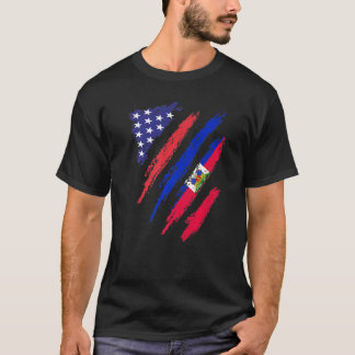 Haiti Jamaica Grown Flag USA Patriot Heritage Mont T-Shirt