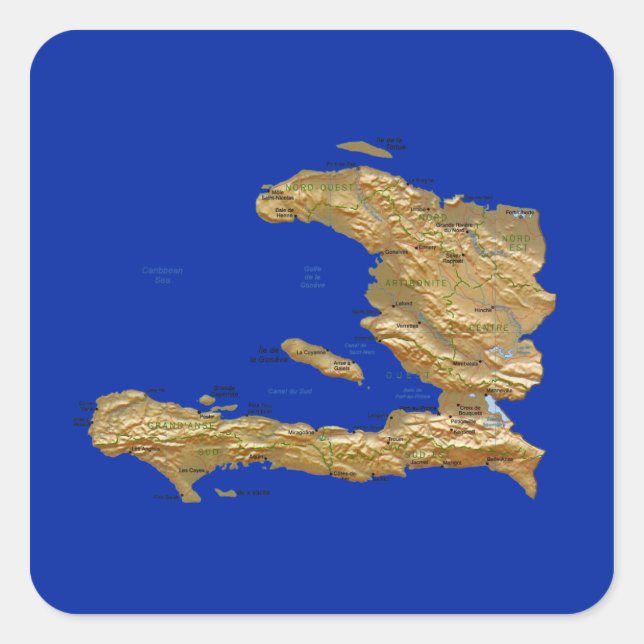 Haiti Map Sticker (Front)