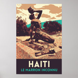 Haiti Marron inconnu statue Postcard Poster
