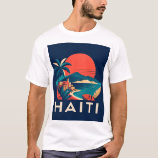 Haiti Modern Geometric Caribbean Travel T-Shirt