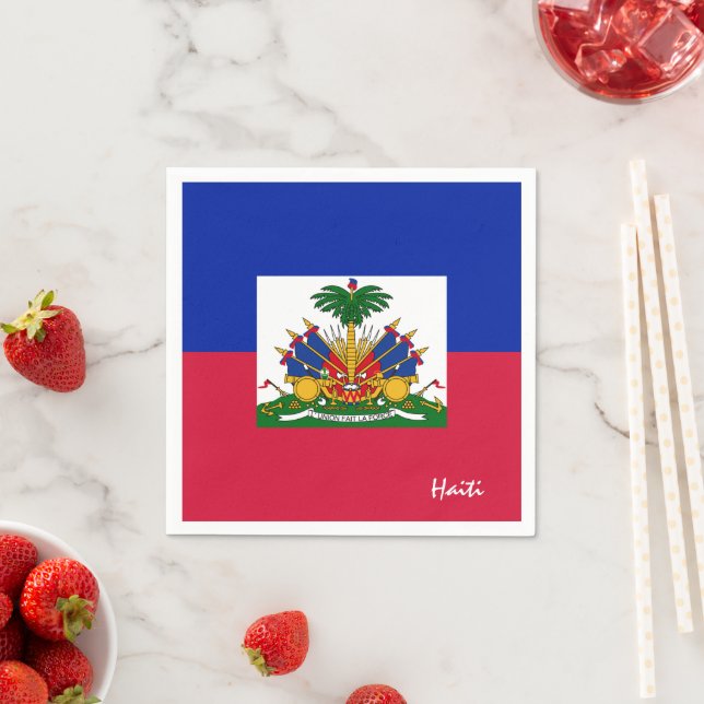 Haiti Napkins, Haitian Flag party /sport fans Napkins (Insitu)