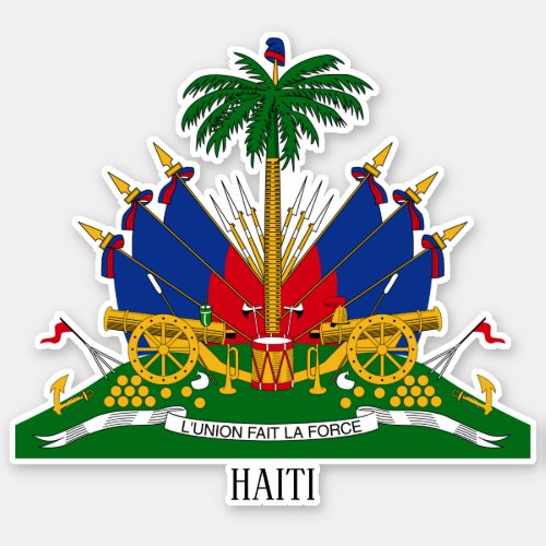 Haiti National Coat Of Arms Patriotic Sticker
