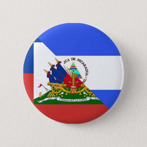 Haiti Nicaragua Flag  Half Haitian Nicaraguan Button