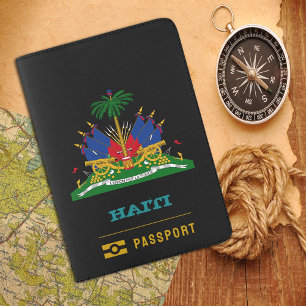 Haiti Passport, Haitian coat of arms / flag Passport Holder