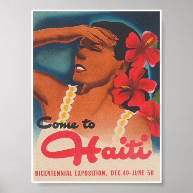 Haiti Retro Vintage Travel Poster (Front)
