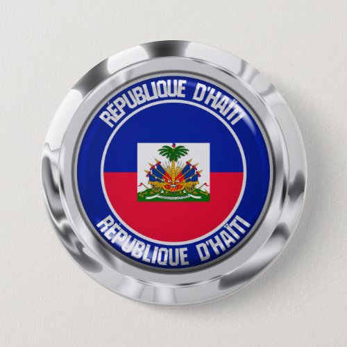 Haiti Round Emblem Button