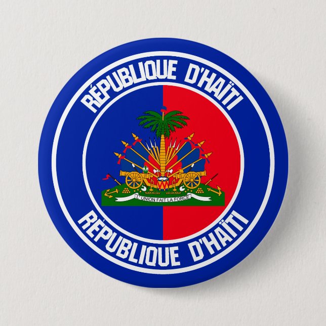 Haiti Round Emblem Button (Front)
