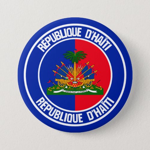 Haiti Round Emblem Button