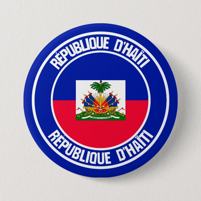 Haiti Round Emblem Button (Front)