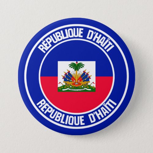 Haiti Round Emblem Button