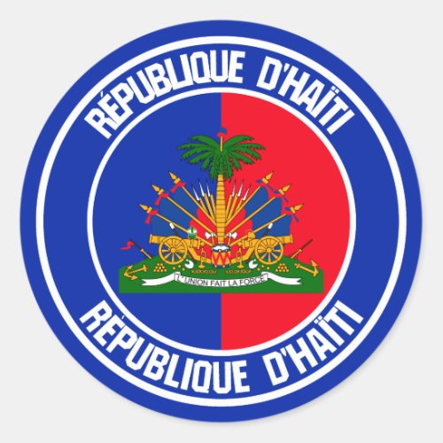 Haiti Round Emblem Classic Round Sticker