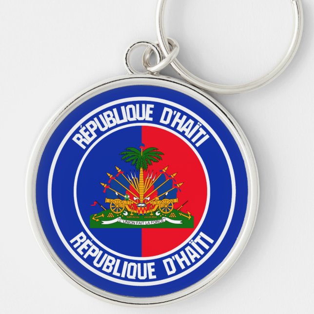 Haiti Round Emblem Keychain (Front)