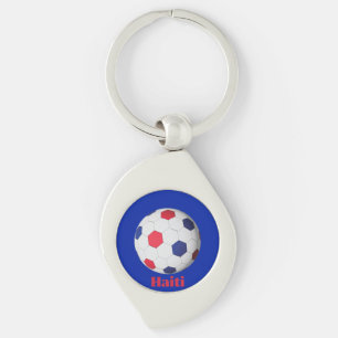 Haiti Soccer Keychain