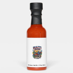 Haiti Soccer Skeleton Striker Nations Poster Style Hot Sauces