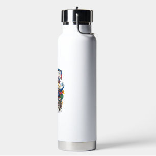 Haiti Soccer Skeleton Striker Nations Poster Style Water Bottle
