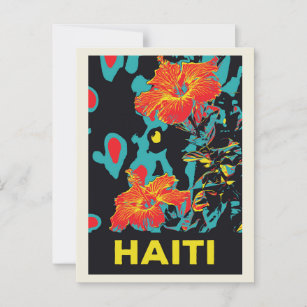 Haiti typical caribbean hibiscus postcard