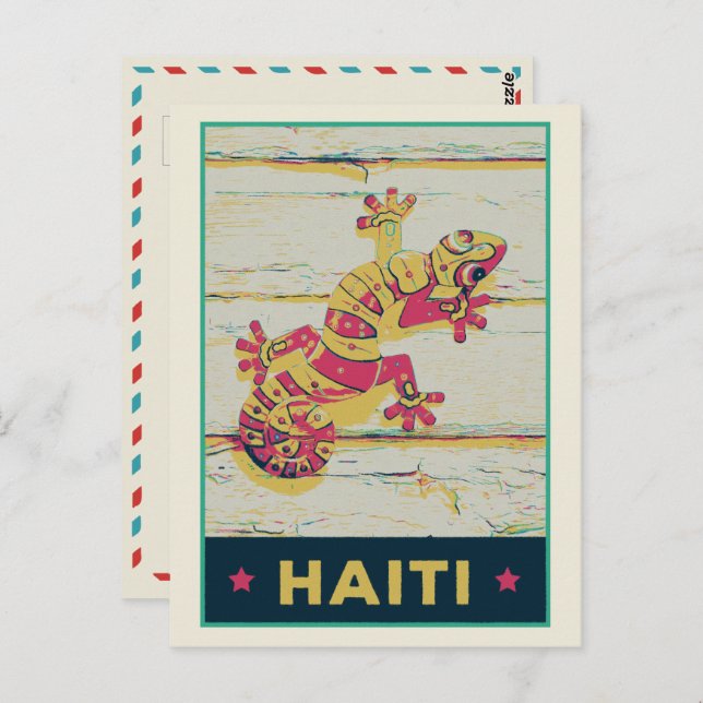 Haiti typical colorful gecko postcard (Front/Back)
