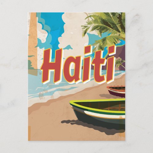 Haiti Vintage vacation Poster Postcard