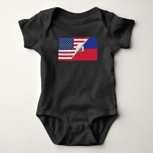 Haitian American Flag Baby Bodysuit