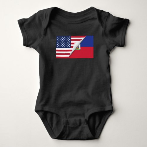 Haitian American Flag Baby Bodysuit