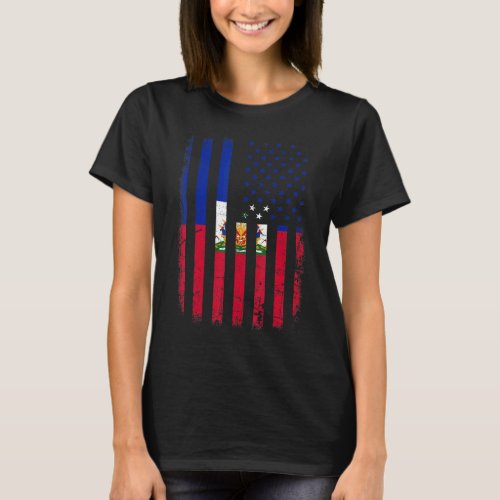 Haitian American Flag Haitian Roots Haiti America T_Shirt