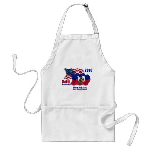 Haitian  American Waving Flags for Haiti Adult Apron