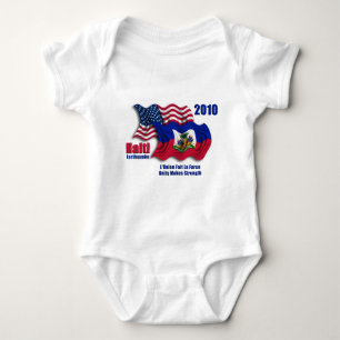 Haitian & American Waving Flags for Haiti Baby Bodysuit