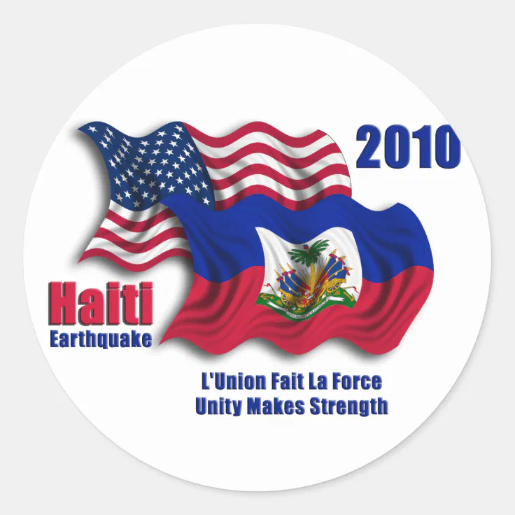 Haitian And American Waving Flags For Haiti Classic Round Sticker Zazzle
