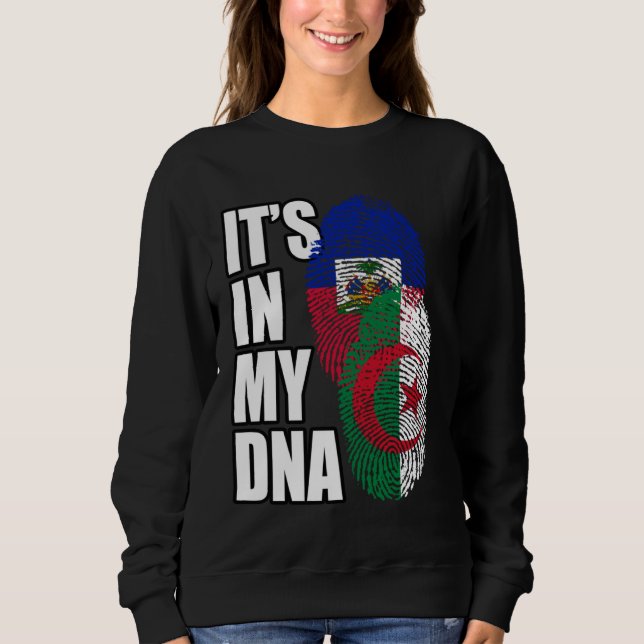 Haitian And Algerian Mix DNA Flag Heritage Sweatshirt (Front)