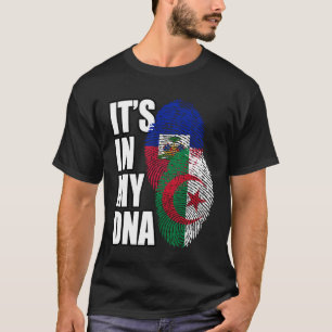 Haitian And Algerian Mix DNA Flag Heritage T-Shirt