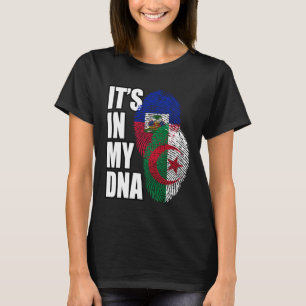 Haitian And Algerian Mix DNA Flag Heritage T-Shirt