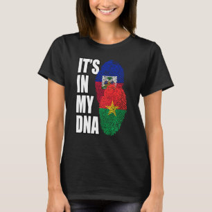 Haitian And Burkinabé Mix Dna Flag Heritage T-Shirt