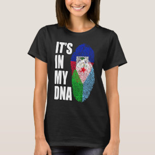 Haitian And Djiboutian Mix DNA Flag Heritage T-Shirt