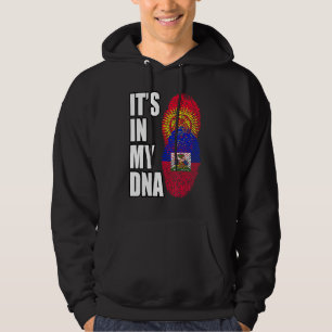 Haitian And Kyrgyzstani Mix Dna Heritage Flag Hoodie