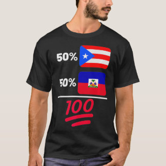 Haitian And Puerto Rican Flag Heritage Premium T-Shirt
