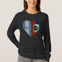 Haitian Argentinian Flag Heart Argentina Haiti Fla
