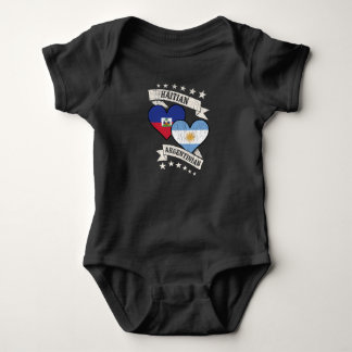 Haitian Argentinian Heart Flags Haiti Argentina Baby Bodysuit