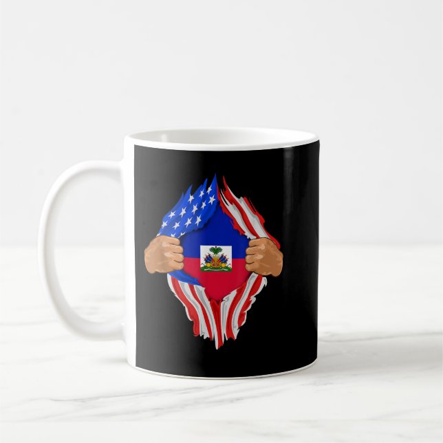 Haitian Blood Inside Me Haiti Flag Gift Coffee Mug (Left)