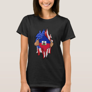 Haitian Blood Inside Me Proud Haiti Flag T-Shirt