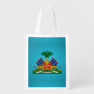 Haitian coat of arms grocery bag