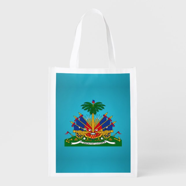 Haitian coat of arms grocery bag (Front)