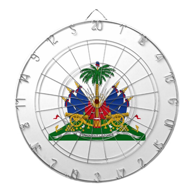 Haitian Coat of Arms (Haiti) Dart Board (Front)