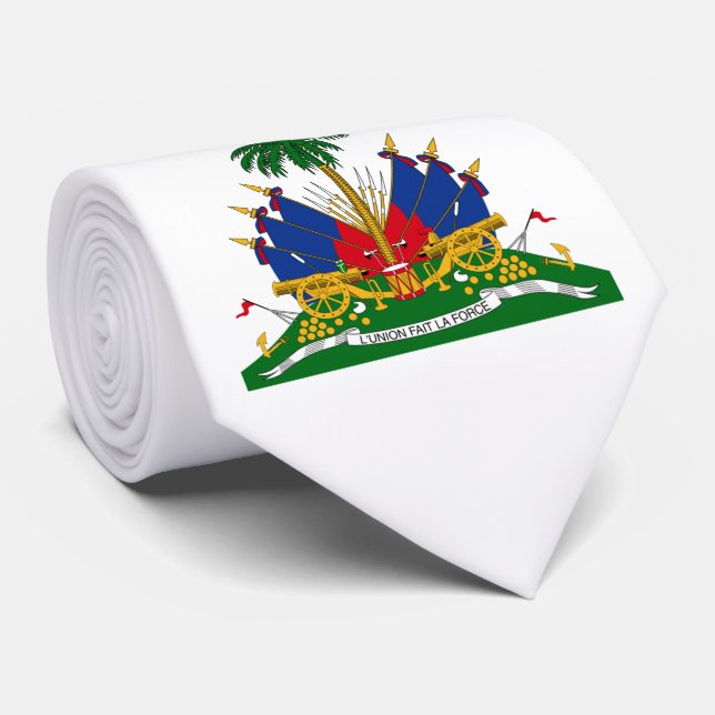 Haitian Coat of Arms (Haiti) Neck Tie (Rolled)