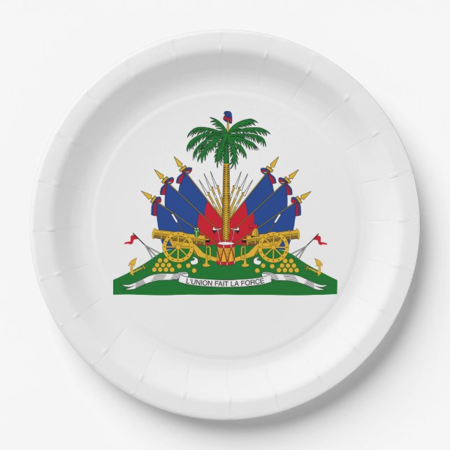 Haitian Coat of Arms (Haiti) Paper Plates (Front)
