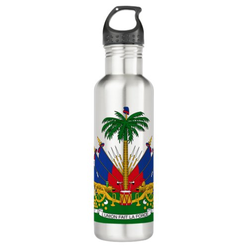 Haitian Coat of Arms Haiti Stainless Steel Water Bottle